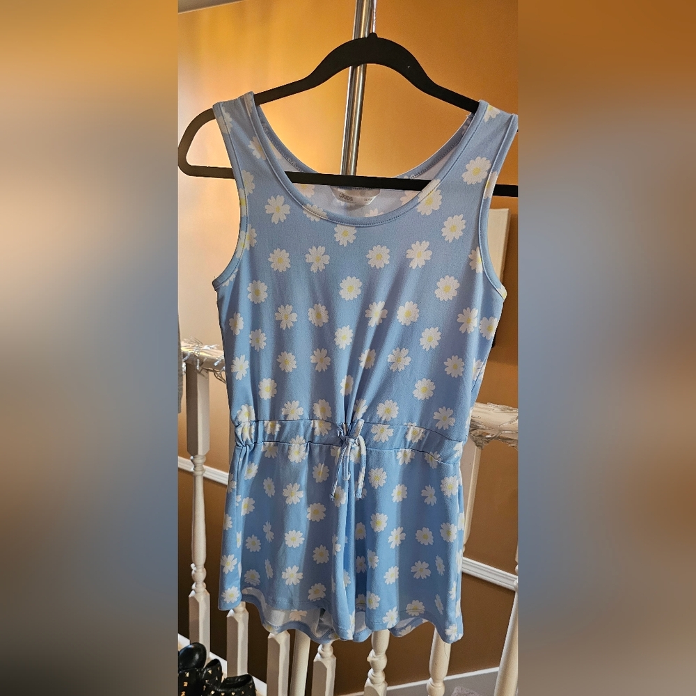 Blue Daisy Print Kids Romper By UKIDS Size M